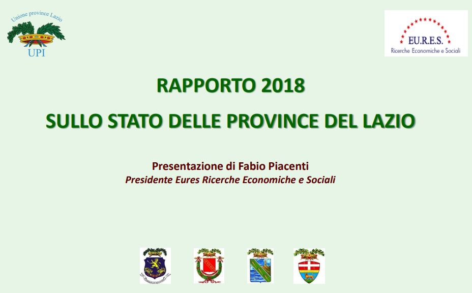 sullo Stato delle Province del Lazio in PDF